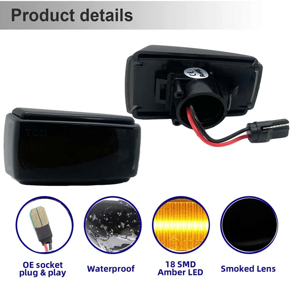 Dynamic LED Side Marker Lights Blinker Lamp For Volvo C70 S40 S70 V90 V40 V70 Foto 2 de 4