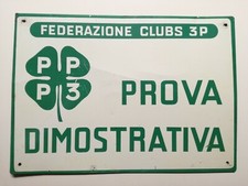 VECCHIA INSEGNA SMALTATA "FEDERAZIONE CLUBS 3P" IN BUONE CONDIZIONI
