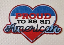 Proud To Be An American Title. Scrapbook, Card making Paper Piecing