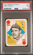 1951 TOPPS BLUE BACK #27 ANDY PAFKO PSA 7
