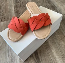 Mila Paoli Coral Orange Braided Sandals Size 7.5 New With Tags