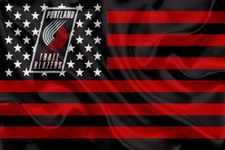 Portland Trail Blazers NBA Team Logo Basketball Flag Print Gift POSTER CANVAS