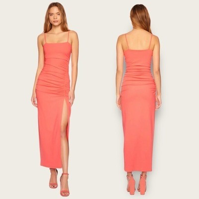 NWT | Susana Monaco | Thin Strap Ruched Slit Dress | Cosmo | XL