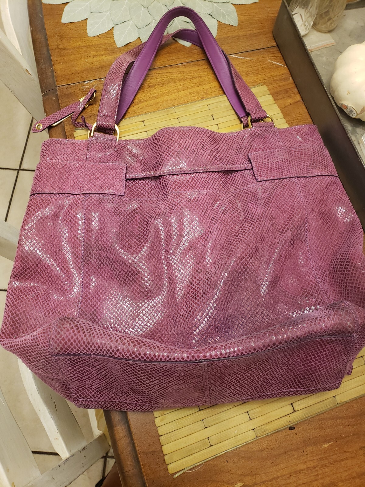 Cole Haan Marabelle Python Drawstring Shopper Tot… - image 3