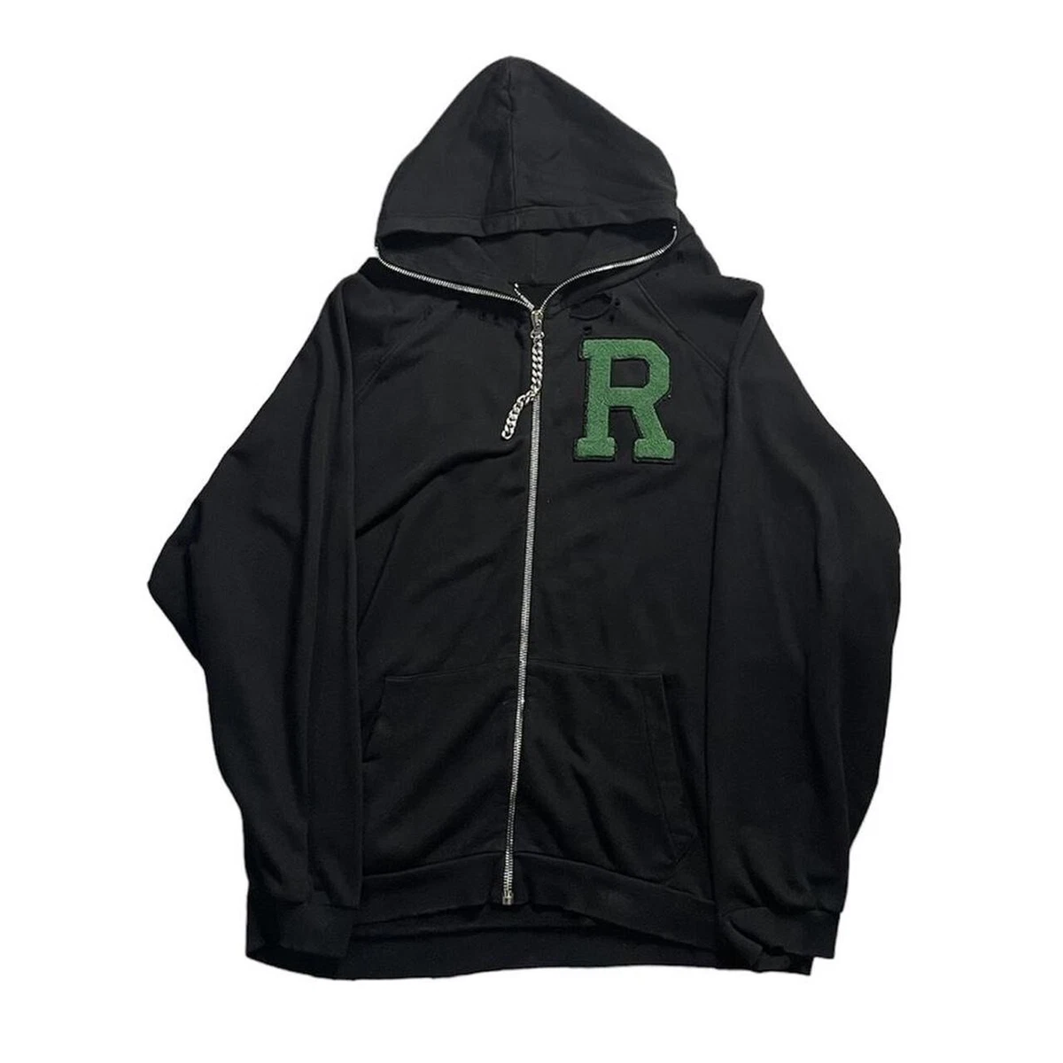 Raf Simons AW20/21 I Love You(th) Distressed Oversized Zip Up Hoodie