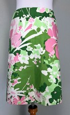 Talbots Knee Length Fully Lined Skirt / Pink, Green, White / 100 Cotton / 2P