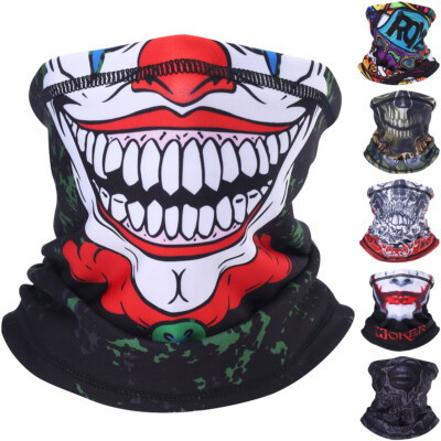 3D Print Winter Fleece Neck Warmer Gaiter Halloween Ski Face Mask Bandana Scarf