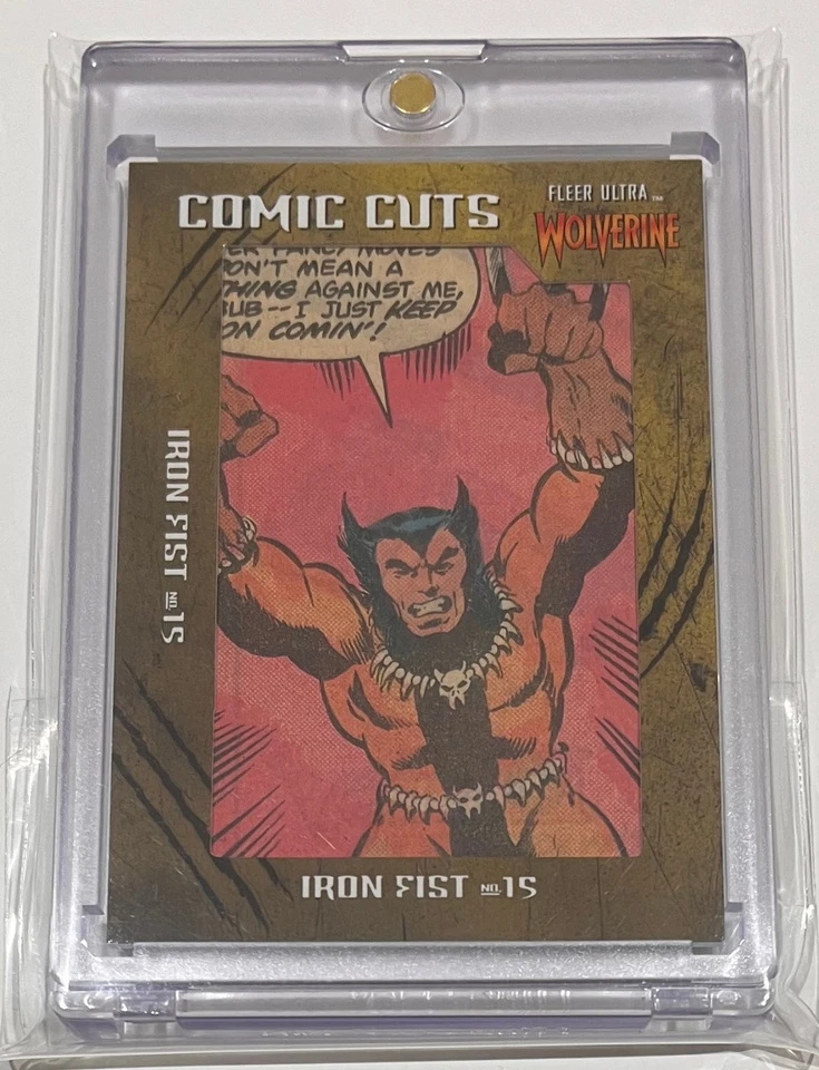 MARVEL COMIC CUT - 2022 FLEER ULTRA WOLVERINE - CC-IF15 - 22/50 - IRON FIST #15 - Image 3 of 4