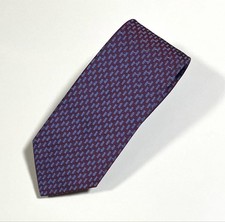 HERMES Necktie Tie Burgundy All over small pattern 100 Silk Made in France