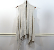 Lord Taylor Cashmere Cardigan Vest Large Gray Long Shawl Collar SO SOFT Cozy
