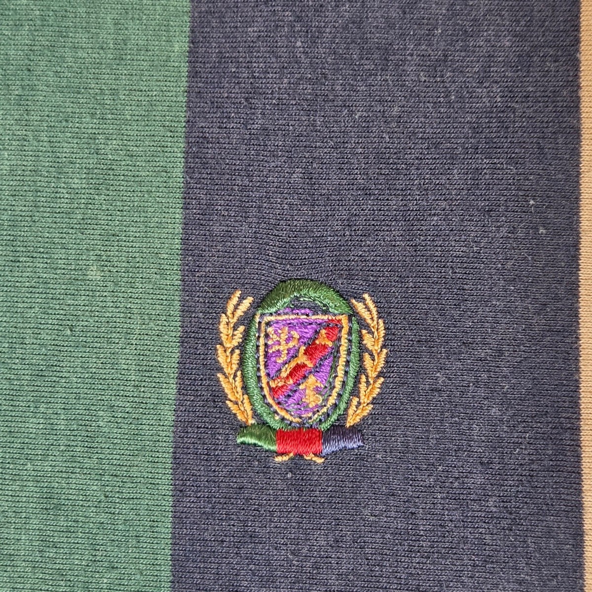 Knightsbridge Striped Polo Shirt XL Embroidered Crest Short Sleeve View 2