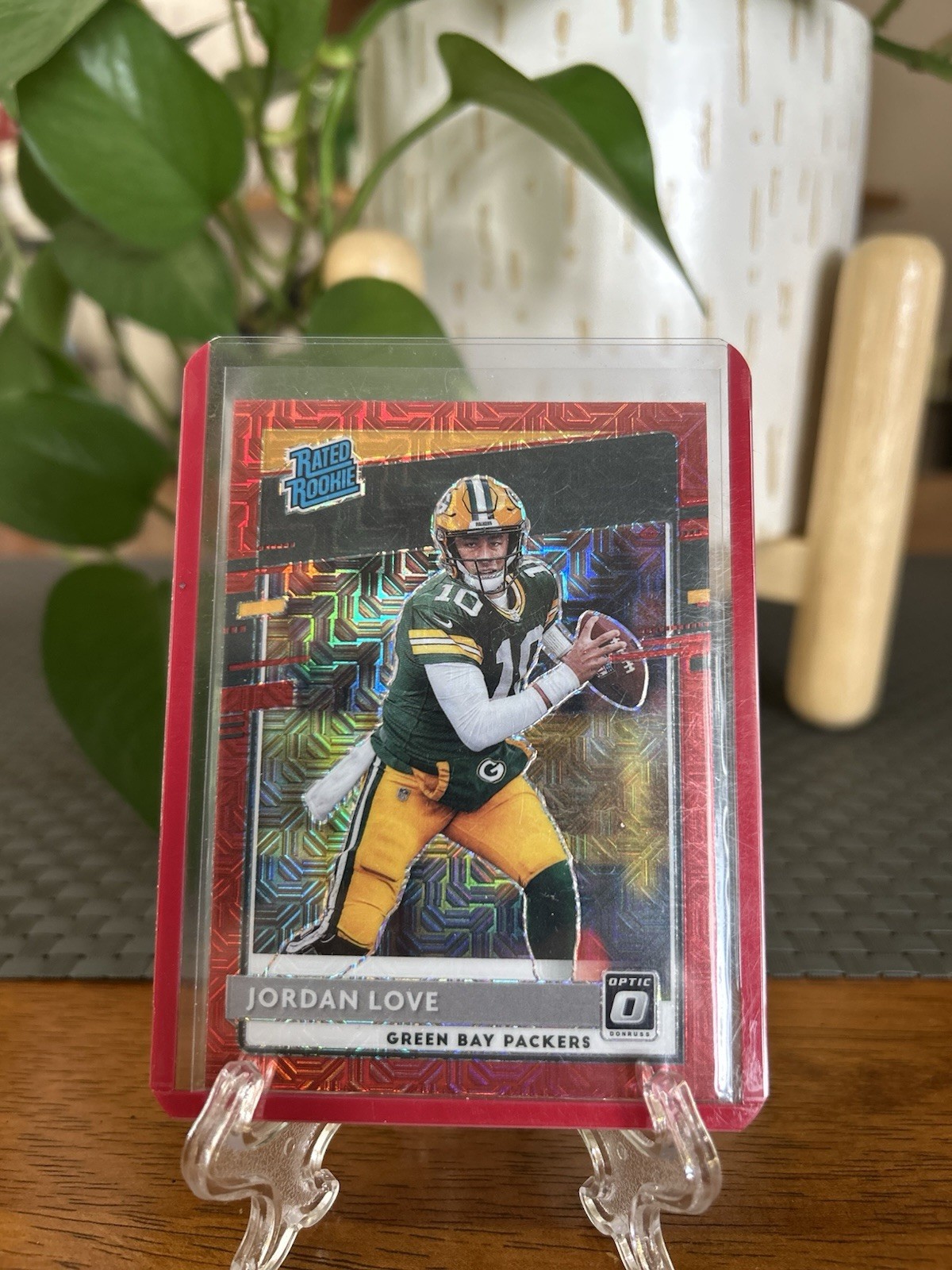 2020 Donruss Optic Jordan Love Red Mojo Prizm Rated Rookie Card RC #154 Packers