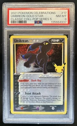 2021 Pokemon SWSH Celebrations Umbreon Classic Collection #17/17 PSA 8