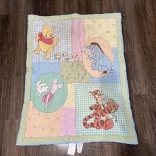 Vintage Crown Crafts Disney Winnie the Pooh Quilt 40 X 32 Tigger Piglet Eeyore