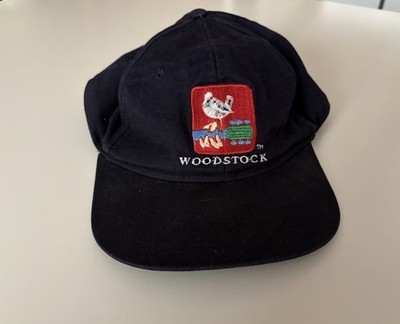 Vintage 90s Woodstock Snapback Hat Prime Time Navy Blue Cap, Embroidered RARE