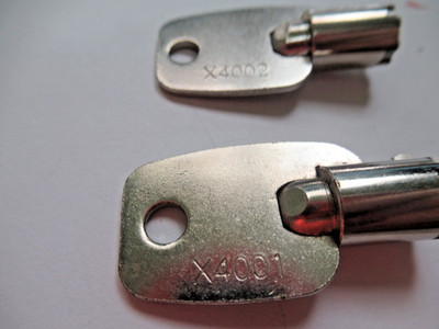 2-SCHINDLER BARREL KEYS 1-X4001 & 1-4002 KEYS