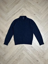 Drake's London Donegal Wool Integral Collar Jumper Size 40