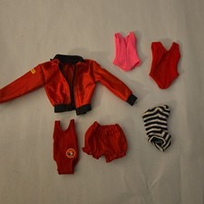 Vintage Barbie Swimsuit Lot. Baywatch, Zebra Stripe, Red, Pink. 6 Pieces.