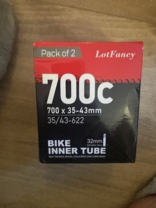 700C Bike Inner Tubes, 1 TUBE 700x35/43c Road 700x35/37/38/40/42/43c, Black