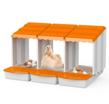 3 Compartment Roll Out Chicken Nesting Box with Plastic Basket Egg Nest Box