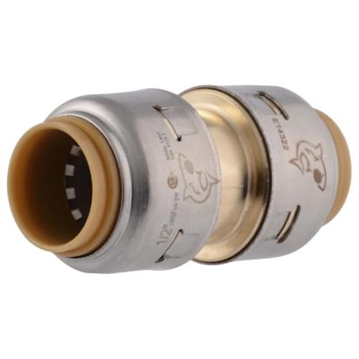 Max 1/2 Inch Coupling, Push to Connect Brass Plumbing Fitting, PEX 1/2 in.