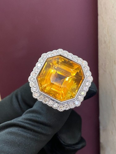 Incredibile anello da festa in citrino con diamanti taglio brillante... - Foto 13 di 15