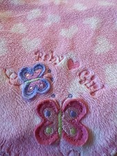 Circo Pink Heart Baby Girl Butterfly Fleece Blanket Lovey Target Soft htf Girl