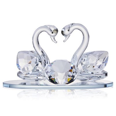 London Boutique Crystal Clear Double Swan Model, Swarovski Element e Figurines