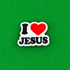 I Heart Jesus Christian Faith Inspired Shoe Clog Charm Compatible with Croc