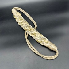 Vintage 1980s Braided Rope Belt White Beige Neutral Retro Fashion Accessory
