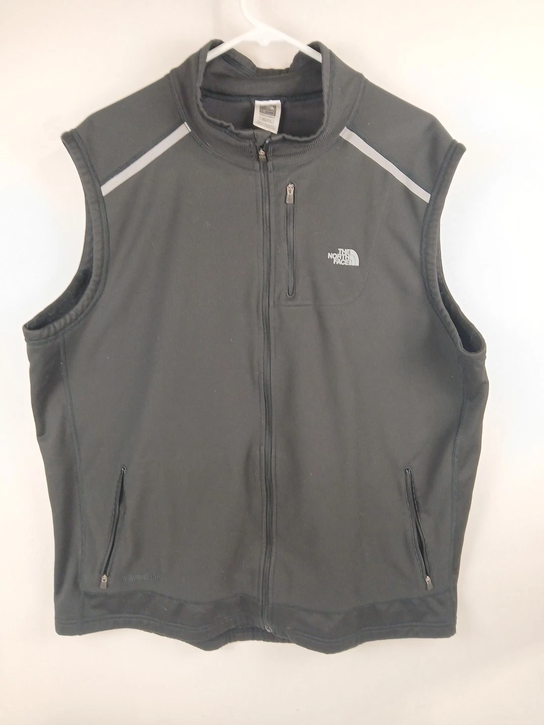 The North Face Vest Mens 2XL Black Softshell Full Zip Windstopper Flight Series
