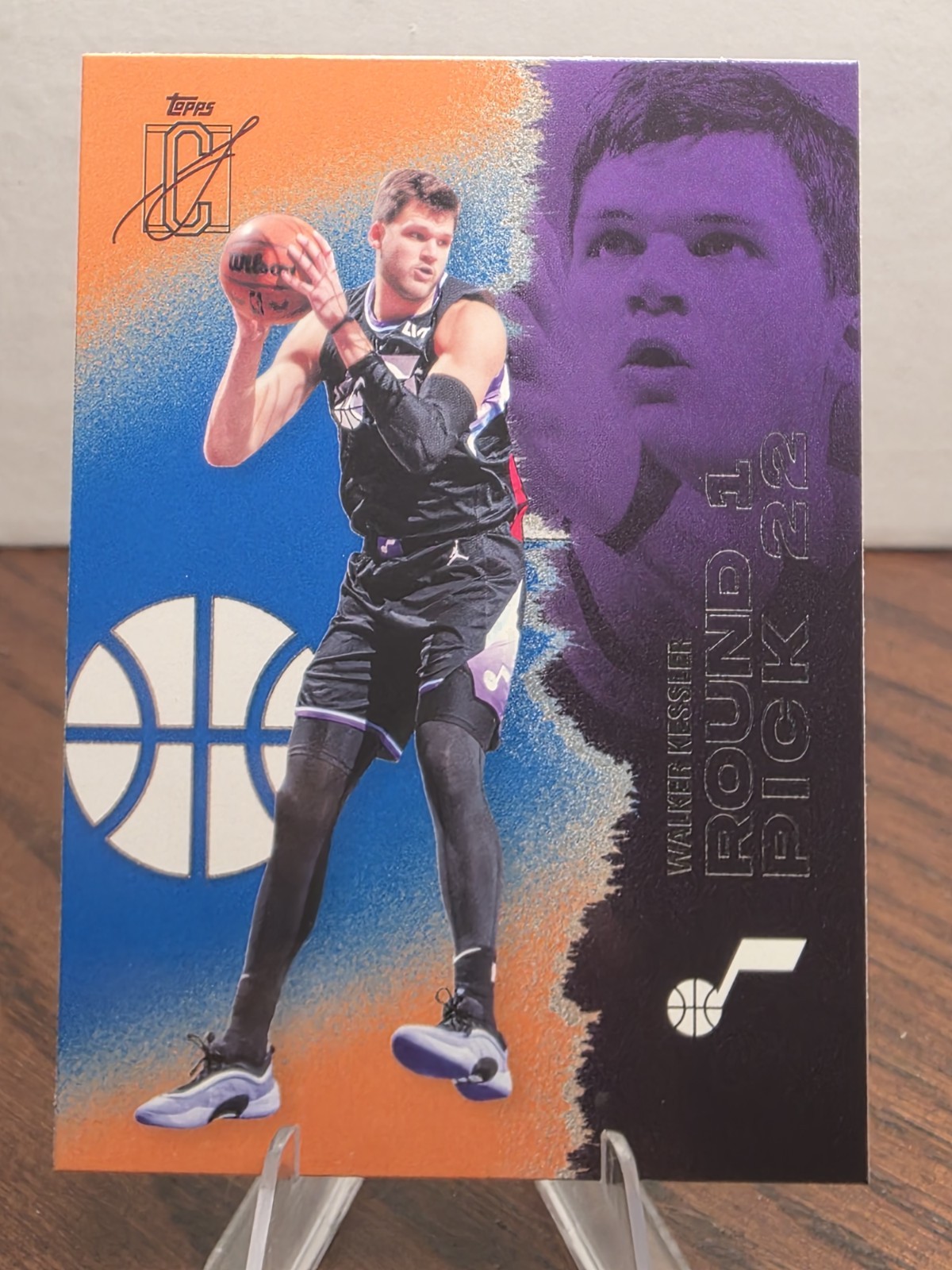 Topps 2026 Walker Kessler Signature Class Orange & Blue Parallel #40 Utah Jazz