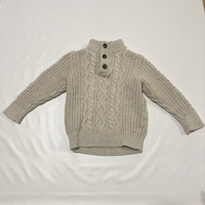 Baby Gap Boys Beige Oatmeal Knit Sweater Size 4yrs Toddler 100 Cotton CableKnit