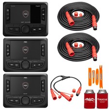 Wet Sounds WS-MC-20, 2 WS-G2-CTR Wired Transom Remote for WS-MC-20