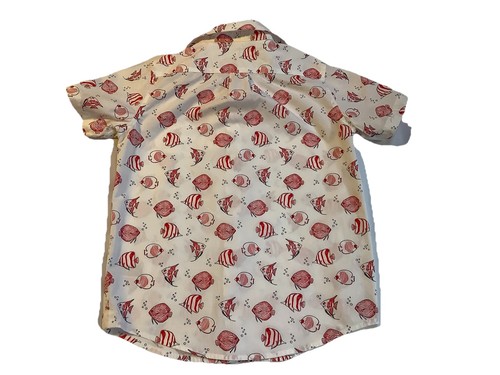 Camisa JANIE & JACK FISH para niños - roja y blanca talla 8 - Imagen 2 de 3