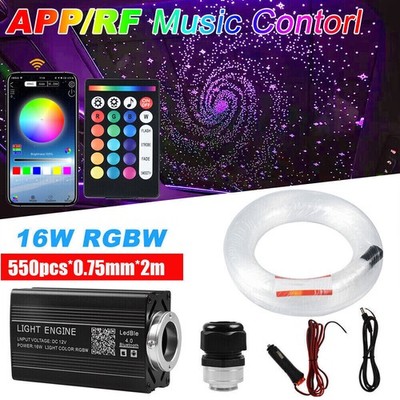 550 Auto RGBW LED Sternenhimmel Meteor Star Lichtfaser Glasfaser Optik Kit