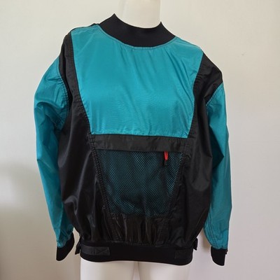 VTG Mountain Surf Drytop Nylon Neoprene Pullover Drysuit 2 Tone Teal Black L USA