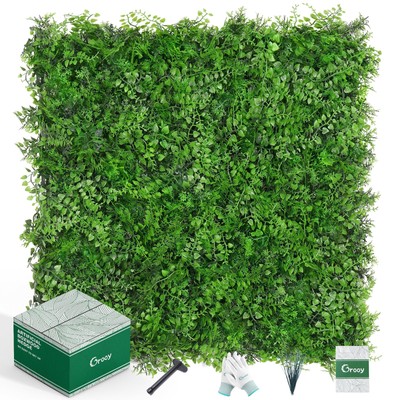 20''x20'' Artificial Hedge Grass Wall, 12PCS Green Wall Panels, Plant Wall, Gre...
