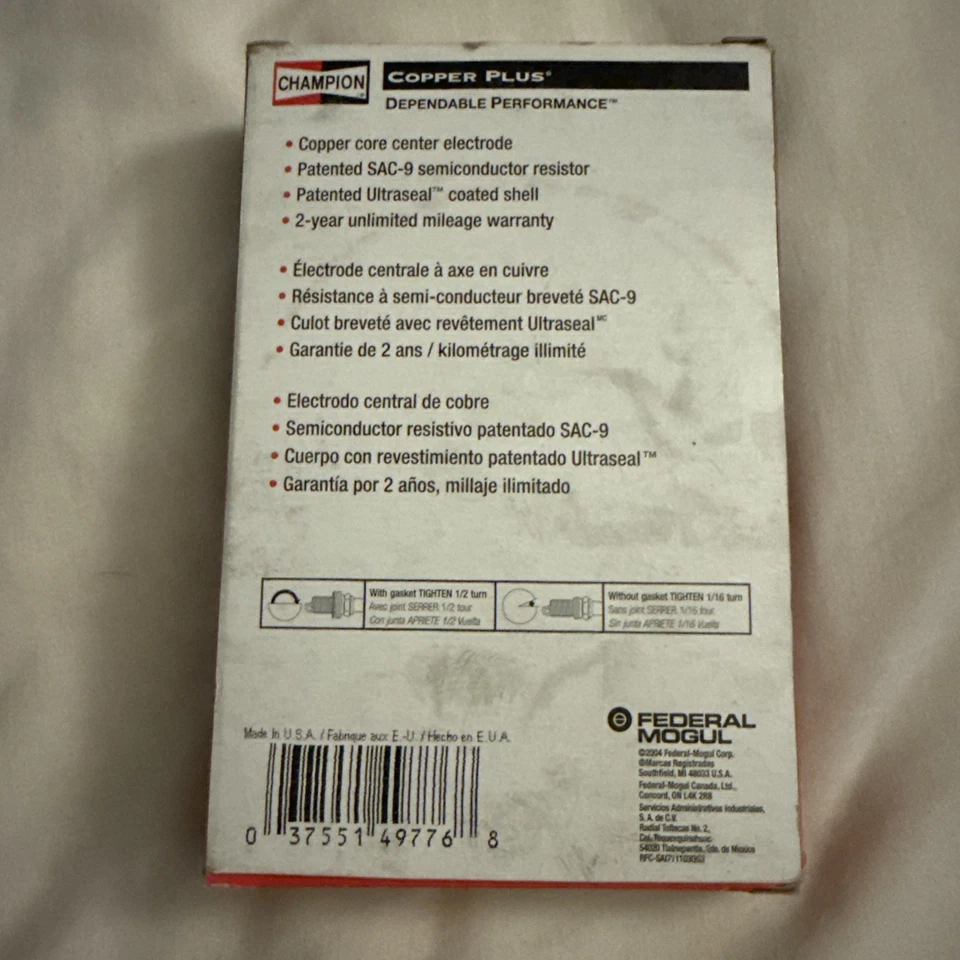 Bujías Champion Copper Plus 14 RJ12YC (CANTIDAD 4) Foto 2 de 3
