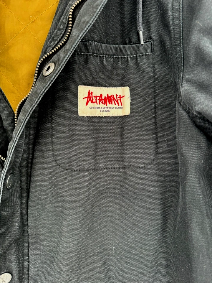 Chaqueta de Carga Andrew Reynolds para Altamont Para Hombres Negra Algodón Con Capucha Talla S Foto 3 de 4