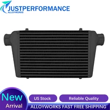 Black Aluminum Front Mount Intercooler Core Size 450x300x76mm 3" Inlet & Outlet