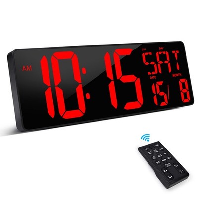 XREXS 17 Zoll große digitale Wanduhr 16,5 Zoll, rot