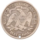 1875 USA UNITED STATES OF AMERICA SEATED LIBERTY HALF DOLLAR SILVER COIN HOLED
