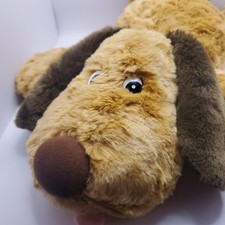 Chosun Floppy 22" Puppy Dog Stuffed Animal Pink Tongue Brown Ears Tan Plush VTG