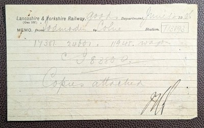 1906 Lancashire & Yorkshire Eisenbahn Todmorden nach Colne Eisenbahn Memo