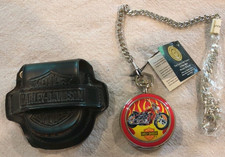 FRANKLIN MINT COLLECTORS WATCH Harley-Davidson Billy Bike Pocket Watch. Working