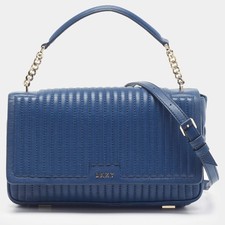 DKNY Gansevoort Blue Quilted Leather Shoulder Bag