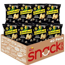 Smart Food White Cheddar Popcorn - 40 x 0.625 Ounce Bags for Healthy Snacking
