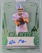 DRAKE MAYE RC AUTO On-Card 4/15 2023 Leaf - Trinity CLEAR / UNC Tar Heels