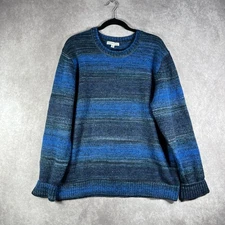 Frye and Co. Sweater Womens Size XL Blue Knit Pullover Long Sleeves Crew Neck